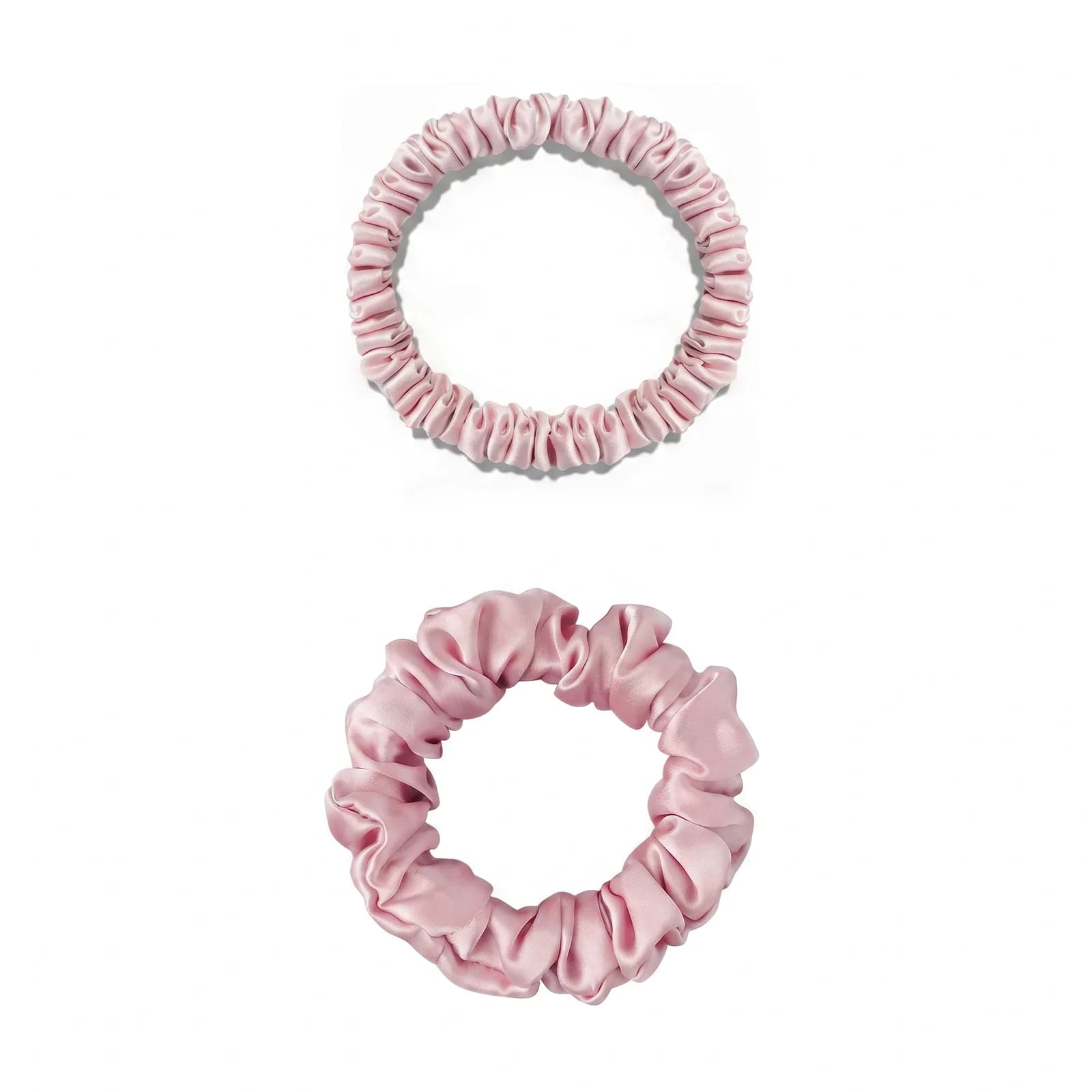 Smoothday Silk Scrunchies - Set of Two worn in Blush